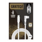 Grateq Pro 240W USB-C / USB-C 90 -kaapeli, 2.25m Valkoinen