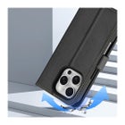 Dux Ducis Lawa iPhone 16 Pro Max lompakkokuoret irrotettavalla magneettikuorella, Musta