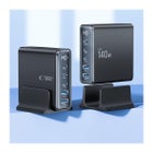 Tech-Protect DC140W-GAN 5-port 2xUSB-A, 3xUSB-C -latausasema, Musta
