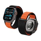 Spigen WBF1 Apple Watch 44 / 45 / 46 / 49 mm -ranneke, Musta/oranssi