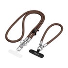 Tech-Protect C10S Rope Crossbody -kaulanauha ja rannehihna, Ruskea/harmaa