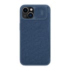 Nillkin Qin PRO iPhone 14 Plain Leather -kuoret kamerasuojalla, Sininen