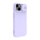 Nillkin MagSafe iPhone 15 Plus CamShield Silky Silicone -suojakuori, Violetti