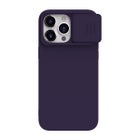 Nillkin iPhone 15 Pro Max CamShield Silky Silicone -suojakuori, Tummanvioletti