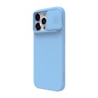 Nillkin iPhone 15 Pro Max CamShield Silky Silicone -suojakuori, Vaaleansininen