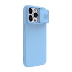 Nillkin iPhone 15 Pro Max CamShield Silky Silicone -suojakuori, Vaaleansininen