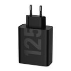 Motorola TurboPower Duo 2x USB 125W -verkkolaturi ja USB-C -kaapeli, Musta