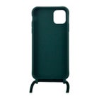 iPhone 11 silikonimainen suojakuori kaulahihnalla, Tummanvihre&auml;