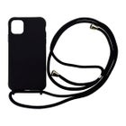 iPhone 11 silikonimainen suojakuori kaulahihnalla, Musta