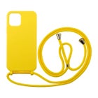 iPhone 12 / 12 Pro silikonimainen suojakuori kaulahihnalla, Keltainen