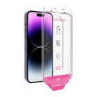iPhone 14 Pro Suojis Tomuton -panssarilasi p&ouml;lynpoistaja-asennusapurilla, koko n&auml;yt&ouml;lle
