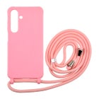 Galaxy A15 4G/5G silikonimainen suojakuori kaulahihnalla, Vaaleanpunainen