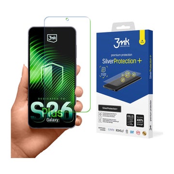 3MK Galaxy S26 Plus 5G, Silver Protect+ -suojakalvo, Antibakteerinen