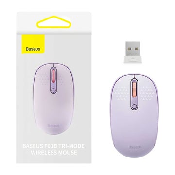 Baseus F01B Tri-Mode Bluetooth / WiFi -langaton hiiri, Violetti