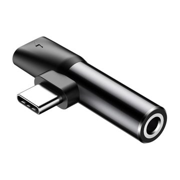 Baseus Audio L41 USB-C & USB-C / 3.5mm adapteri, Musta