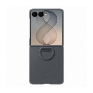 Galaxy Z Flip8 5G Silicone Ring Magnet -suojakuori sormuksella, Harmaa