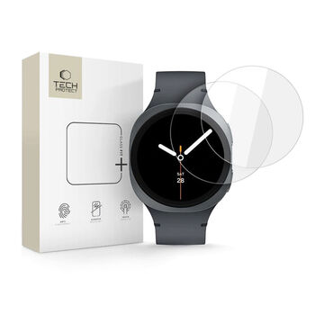 Tech-Protect Galaxy Watch8 44 mm Glass Fit+ -panssarilasi, Kirkas (2-pack)