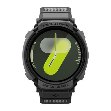 Spigen Rugged Armor Pro Galaxy Watch8 44 mm suojakuori rannekkeella, Musta