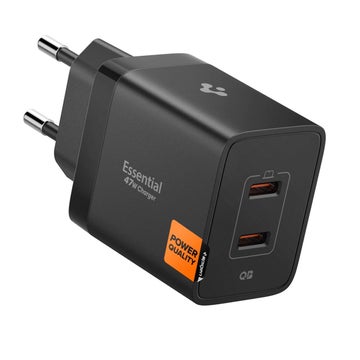 Spigen Essential EE472EU 47W -kaksiporttinen verkkolaturi, Musta