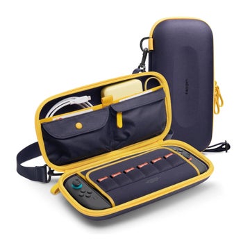 Spigen Nano Pop Pro Pouch Nintendo Switch 2 -suojakotelo, Violetti/keltainen