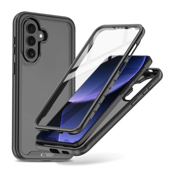 Tech-Protect Defense360 A36 / A37 / A56 5G suojakuori, Musta/l&auml;pin&auml;kyv&auml;