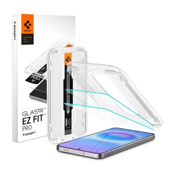 Spigen GLAS.tR ez FIT Pro AluminaCore Galaxy A57 5G panssarilasi, Kirkas/klassinen asennusapurilla (2-pack)