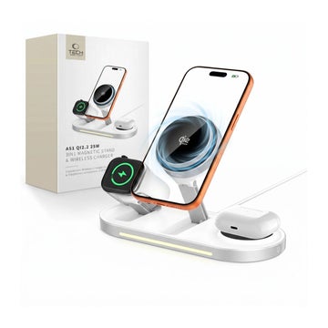 Tech-Protect A51 ArcticBoost 3-in-1 MagSafe -latausasema, Valkoinen