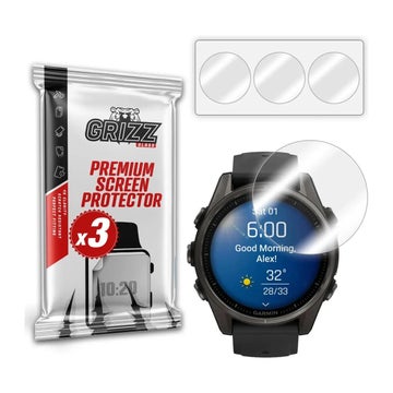 Grizz Hydrogel Garmin Fenix 8 (43 mm) -suojakalvo, Kirkas (3-pack)