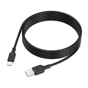 Borofone Lenny 18W USB-A / USB-C -kaapeli, Musta 200 cm