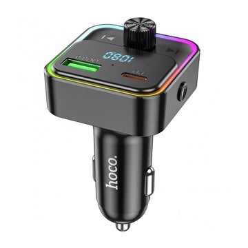 Hoco E81 Bluetooth FM -kaksiporttinen autolaturi ja FM-l&auml;hetin, Musta