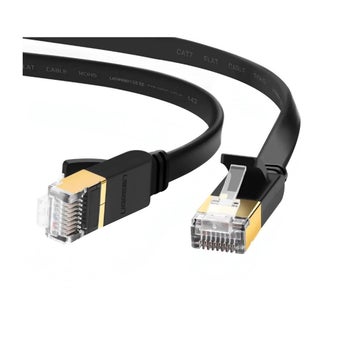 Ugreen NW106 Flat UTP Cat7 -verkkokaapeli, Musta 10m