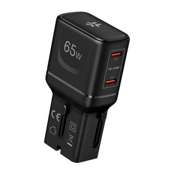 Celly 65W Multiplug Slim matka-adapteri, Musta