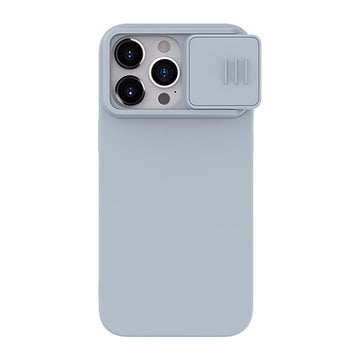 Nillkin MagSafe iPhone 15 Pro Max CamShield Silky Silicone -suojakuori, Harmaa