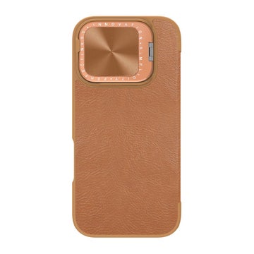 Nillkin Qin Prop iPhone 16 Pro -kuoret kamerasuojalla, Ruskea