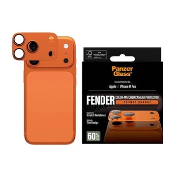 PanzerGlass iPhone 17 Pro Fender Camera Protector panssarilasi takakameroille, Oranssi