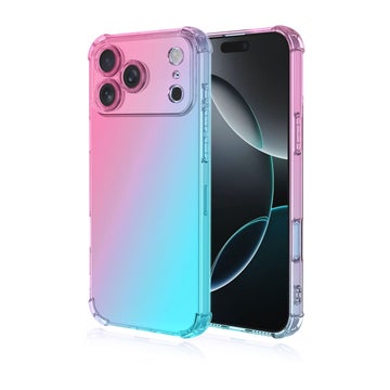 iPhone 17 Pro Gradient Bumper TPU -suojakuori, Pinkki/vihre&auml;