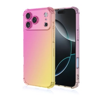 iPhone 17 Pro Gradient Bumper TPU -suojakuori, Pinkki/kulta