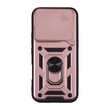 Honor 600 Lite 5G kuoret kamerasuojalla ja otesormuksella, Pinkki