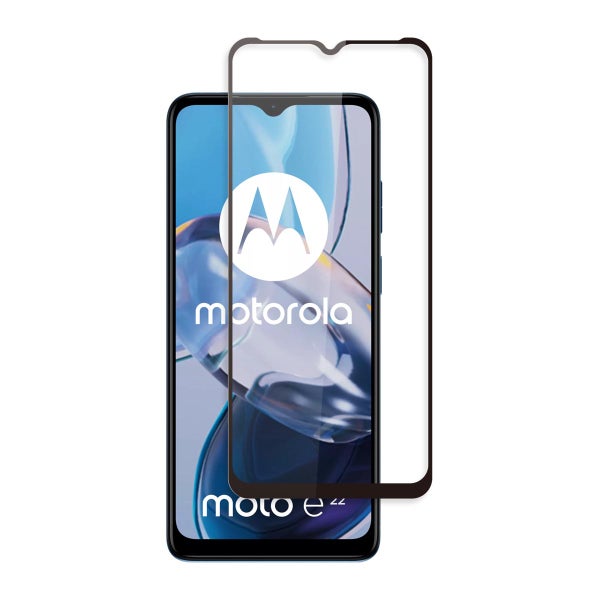 Screenor Motorola E22 Premium-panssarilasi, New Full Cover, musta