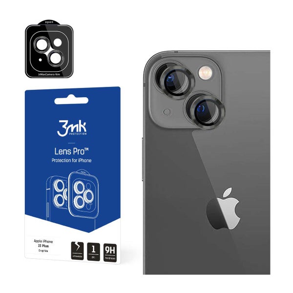 3MK iPhone 15 Plus Lens Protection Pro -panssarilasi, takakameroille, harmaa