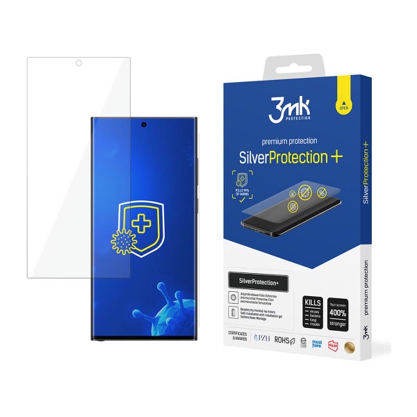 3MK Galaxy S24 Ultra 5G Silver Protect+-suojakalvo, Antibakteerinen
