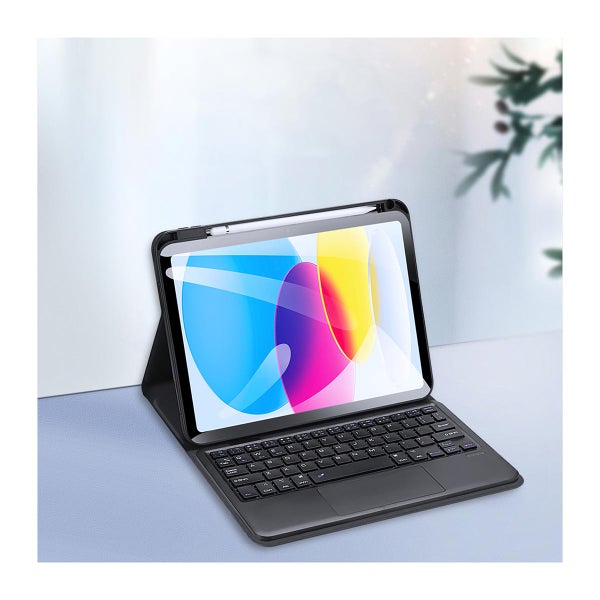 iPad 11" (2022 / 2025) DUX Ducis suojakotelo n&auml;pp&auml;imist&ouml;ll&auml;, Musta