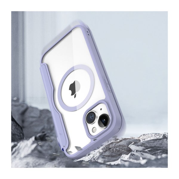 Dux Ducis Skin-X Pro iPhone 15 MagSafe-lompakkokotelo, Violetti