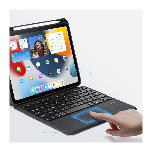 iPad 11" (2022 / 2025) Dux Ducis DK-Series, suojakotelo n&auml;pp&auml;imist&ouml;ll&auml;, musta