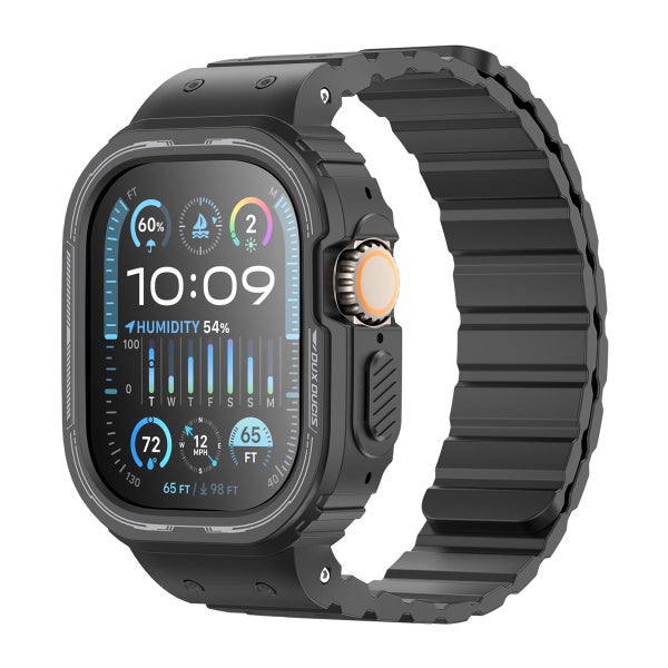 Dux Ducis OA Series Apple Watch 49 mm -suojakuori rannekkeella, Musta