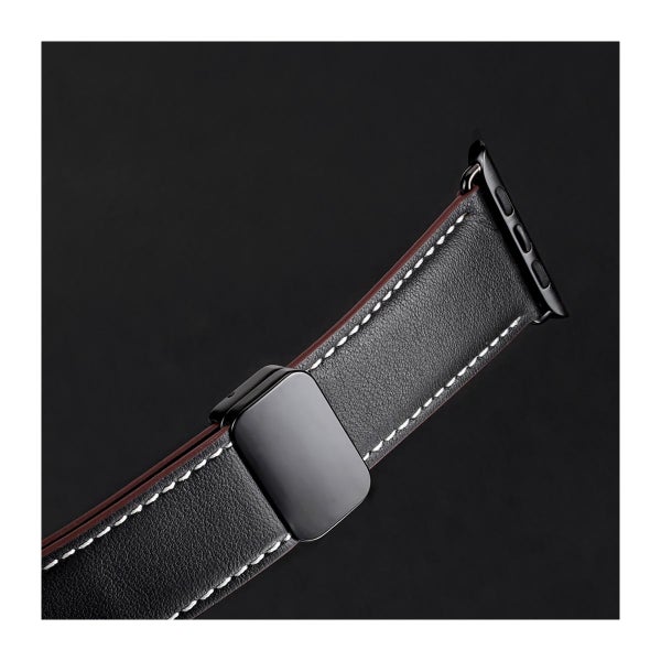 Dux Ducis YA Series Apple Watch 42 / 44 / 45 / 46 / 49 mm -nahkaranneke, Musta