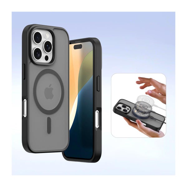 Dux Ducis Lawa iPhone 16 Pro Max lompakkokuoret irrotettavalla magneettikuorella, Musta