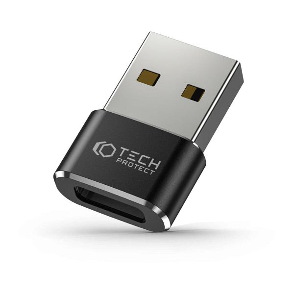 Tech-Protect UltraBoost USB-A / USB-C -adapteri, Musta