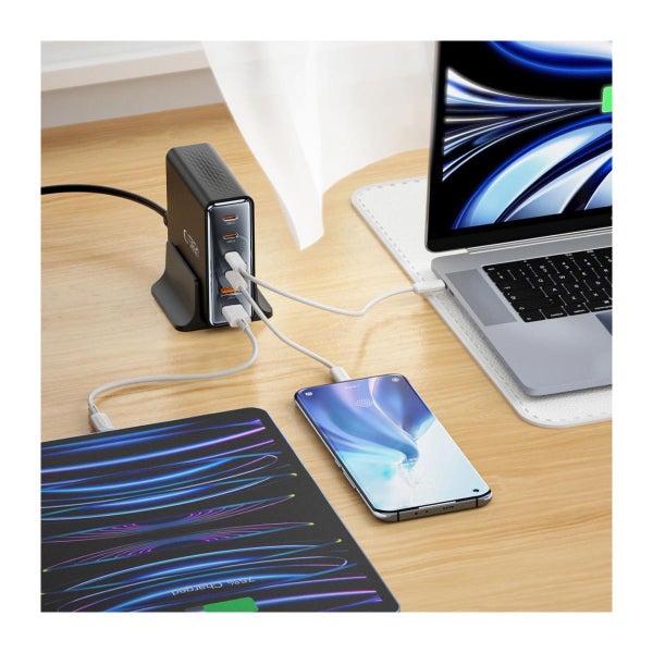 Tech-Protect DC80W-GAN 6-port 2xUSB-A, 4xUSB-C -latausasema, Musta