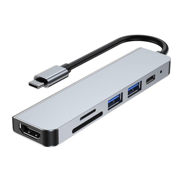 Tech-Protect V4-HUB 6-in-1 -telakka, Harmaa